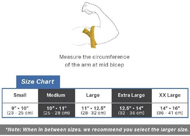 Cho-Pat Bicep Tricep Cuff sizing