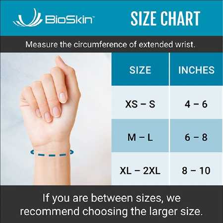 Bioskin DP2 Wrist Brace sizing