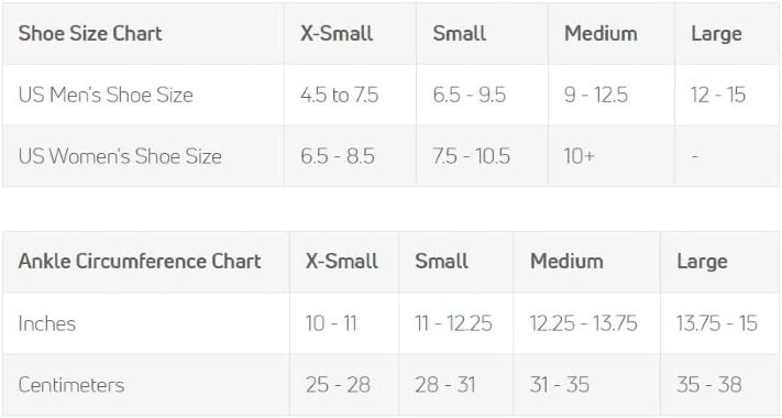 Donjoy Performance POD Ankle Brace sizing