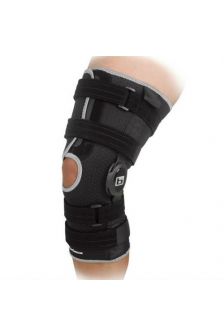 Breg Crossover Hinged Knee Brace Injury Post Op Black Adjustable