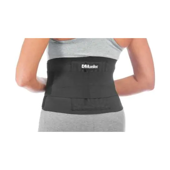 Mueller Green Adjustable Back and Abdominal Support, Black, One Size Fits  Most
