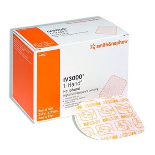 Smith & Nephew IV3000 1-Hand Transparent Adhesive Dressing 4007